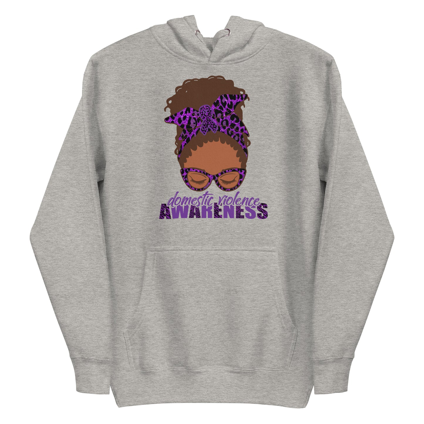 Domestic Violence Awareness Black Woman Messy Bun/Locs Hoodie